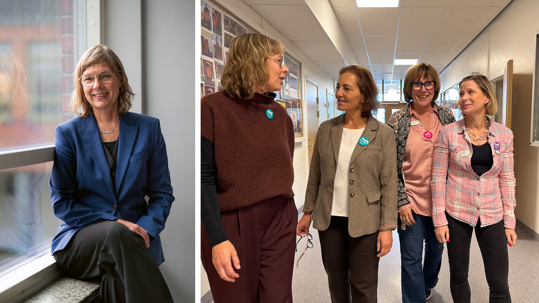 Angela Svensson, Alexandra Panagiotidou, rektor Skanskvarnsskolan, Sabine Albertsson, rektor Bäckahagens skola och Johanna Jonegård, rektor Bandhagens skola.Foto: Lois Billinger/Privat