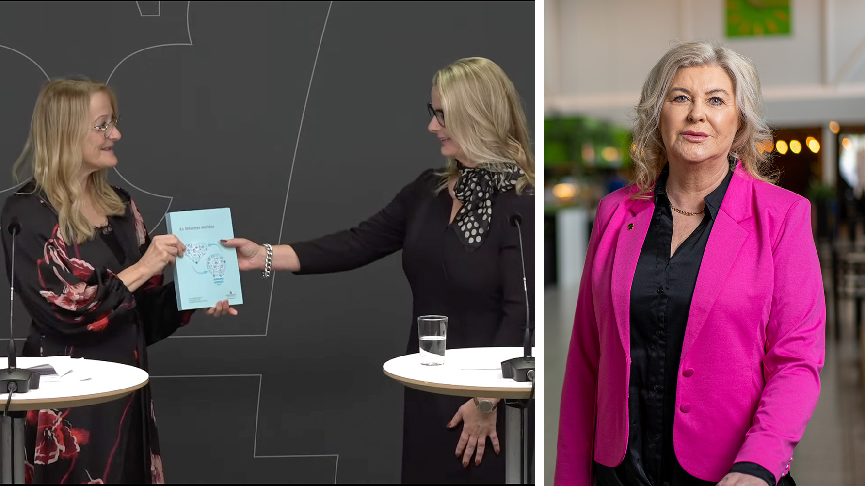 Åsa Lundkvist, Lotta Edholm, Ann-Charlotte Gavelin Rydman. Foto: Skärmdump/Regeringen.se/Ola Westerberg