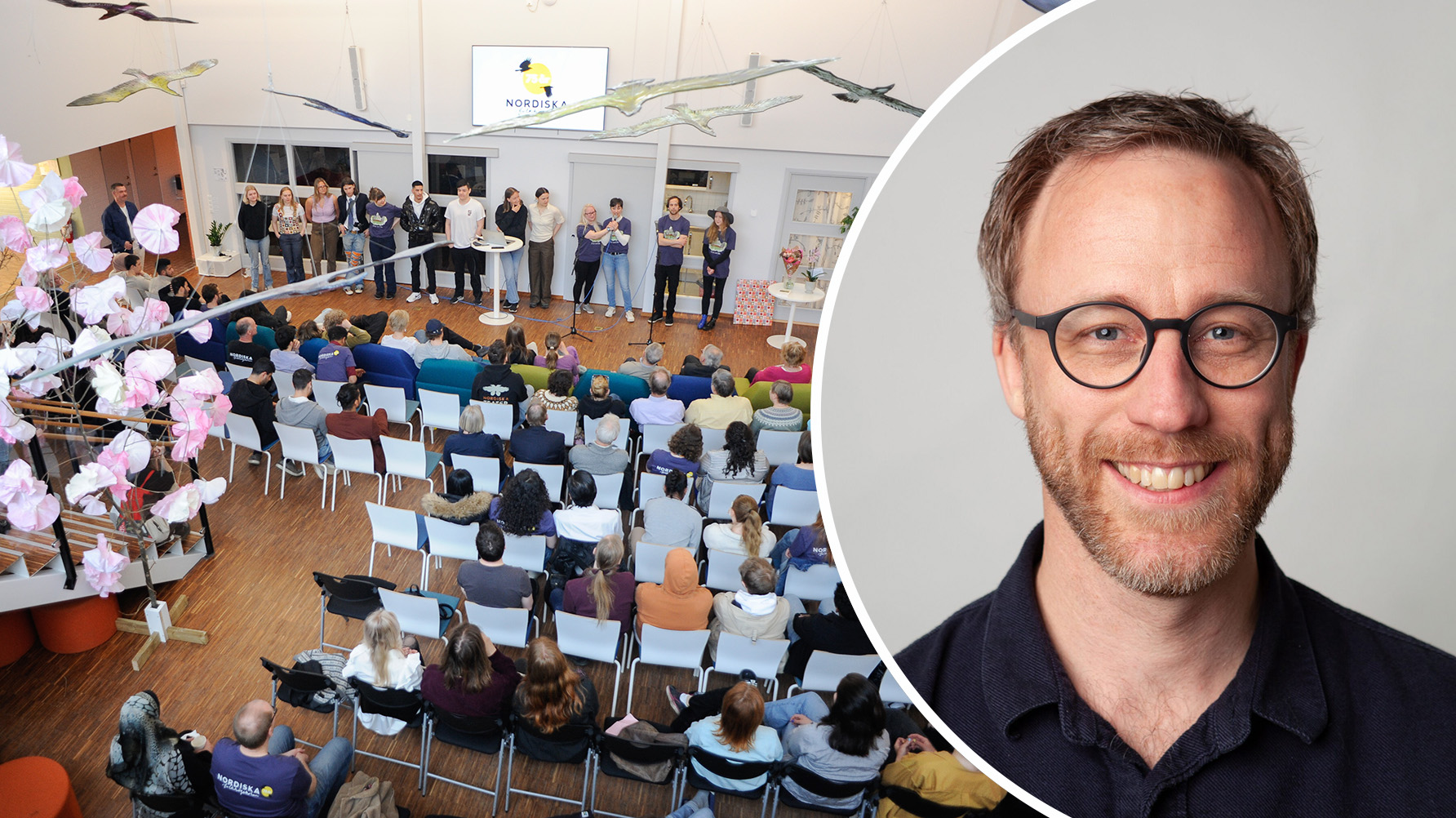 Jonatan Rask är rektor på Nordiska folkhögskolan i Kungälv. Till vänster en bild från skolans samling på Torget. Foto: Nordiska folkhögskolan