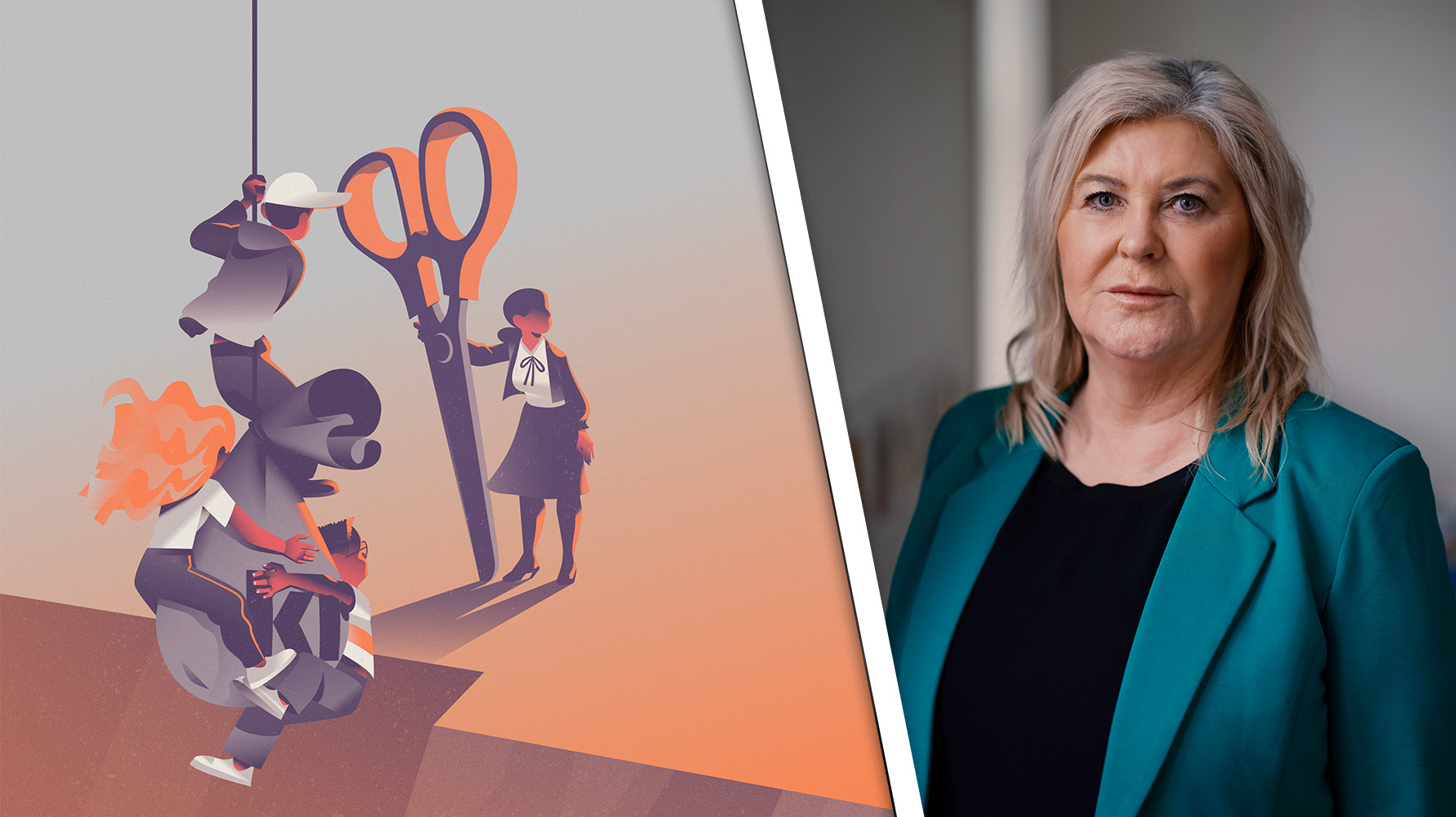 Ann-Charlotte Gavelin Rydman, förbundsordförande Sveriges Skolledare. Illustration/foto: Björn Öberg/Oskar Omne