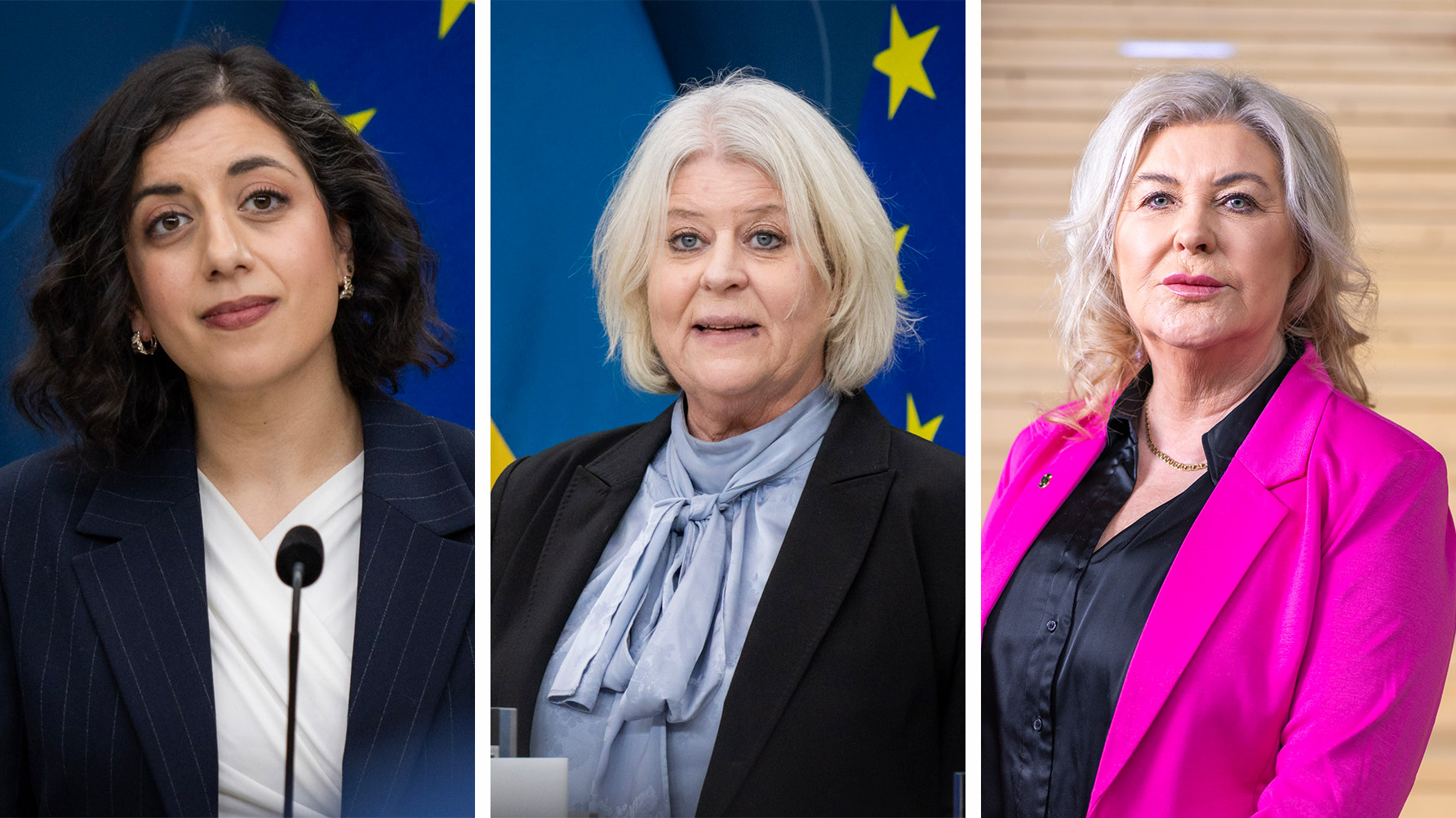 Simona Mohamsson (L), Camilla Waltersson Grönvall (M), Ann-Charlotte Gavelin Rydman. Foto:  Svante Rinalder/Regeringskansliet/Ola Westerberg