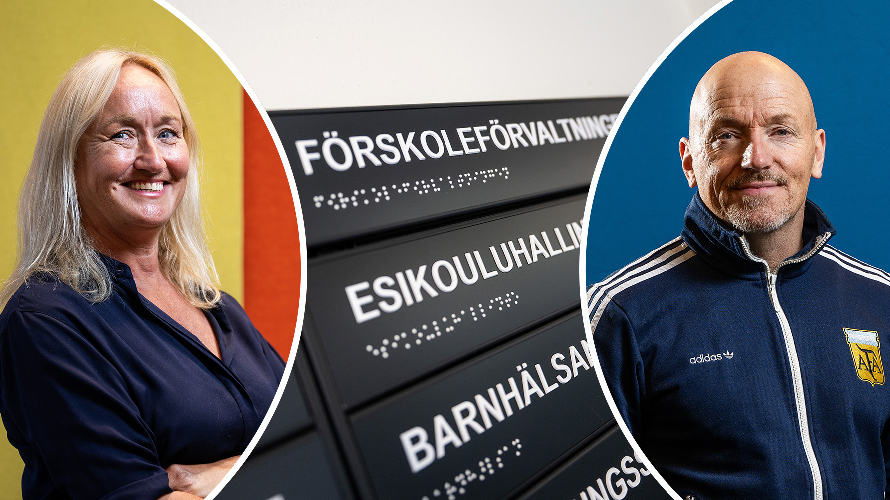 Ina Furtenbach är förvaltningschef på förskoleförvaltningen i Borås stad. Fredric Gieth är rektor på förskolan Milstensgården. Foto: Mathias Bergeld