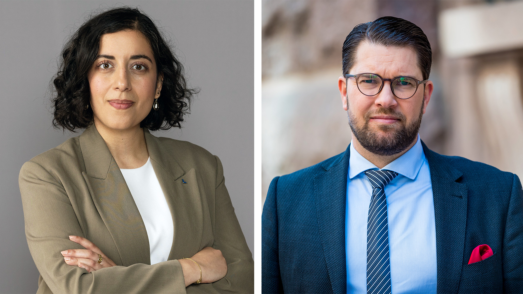 Simona Mohamsson, Jimmie Åkesson. Foto: Ninni Andersson/Regeringskansliet/Sverigedemokraterna 