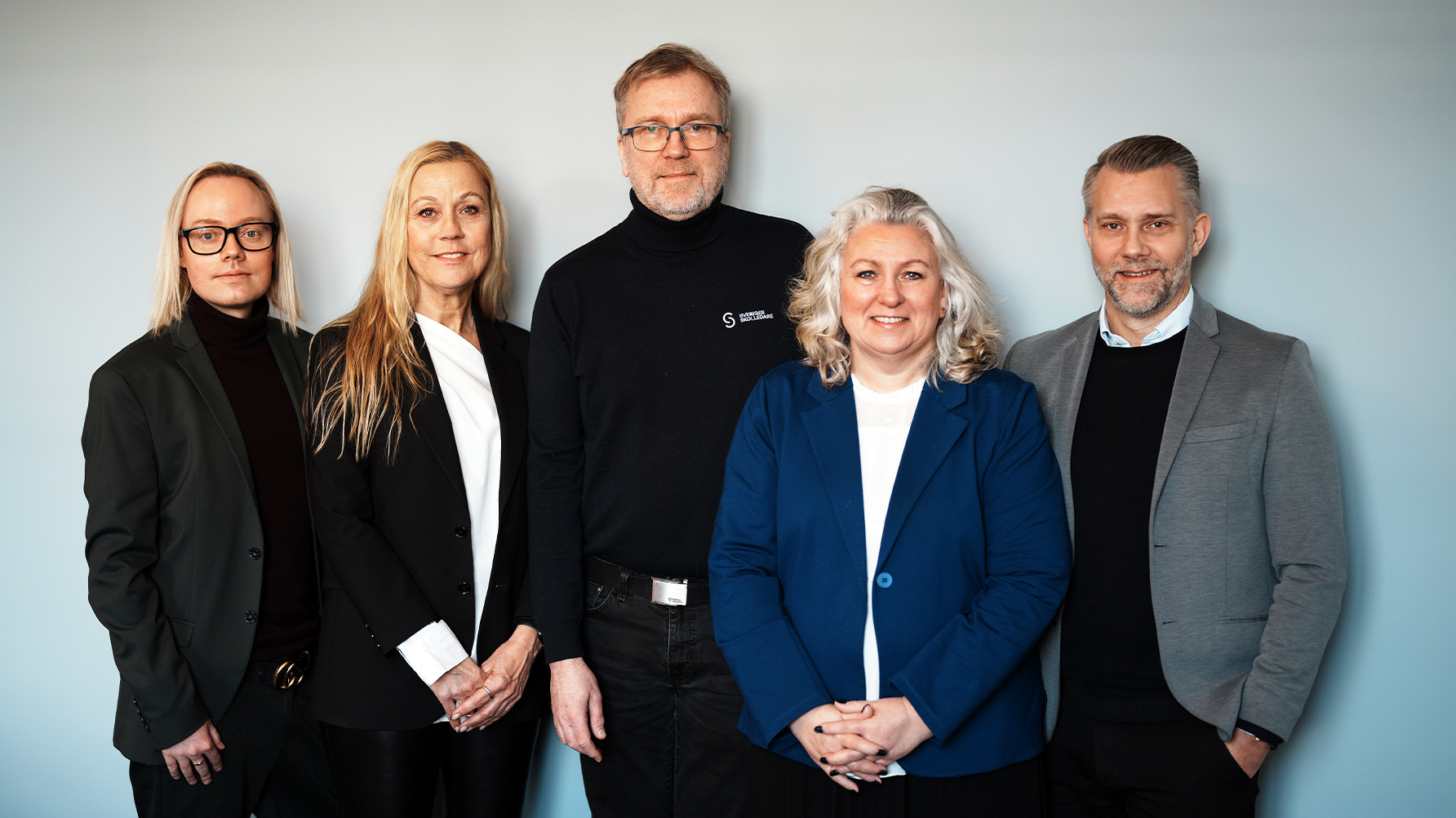 Från vänster: Sebastian Magnell, Nina Jonsson, Torbjörn Hanö, Kristin Arplöw, Henrik Bolin. Foto: Tomas Bergqvist